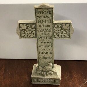 Decorative Stone Cross with Dove Design